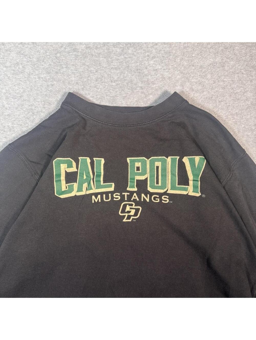 Y2k Cal Poly black Spellout Crewneck